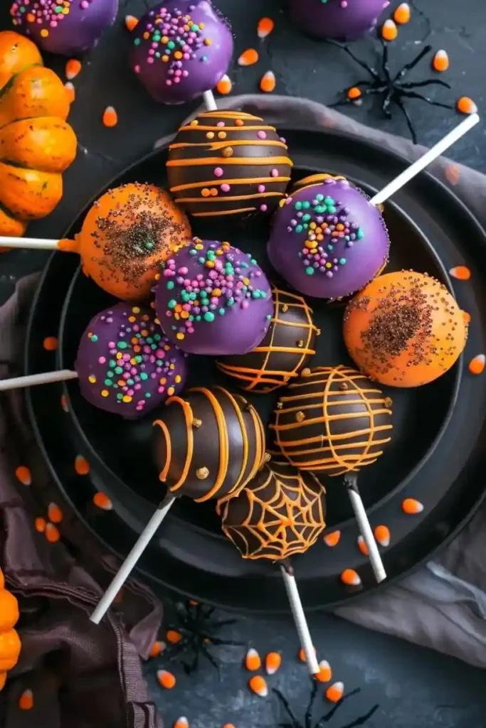 Sweet Halloween Cake Idea with Spiderweb Decor