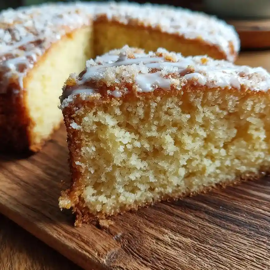 Moist vanilla cake mix recipe on rustic table