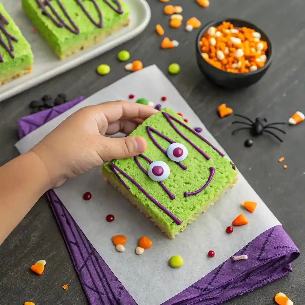 Easy Spooky Monster Rice Krispie Halloween Treat