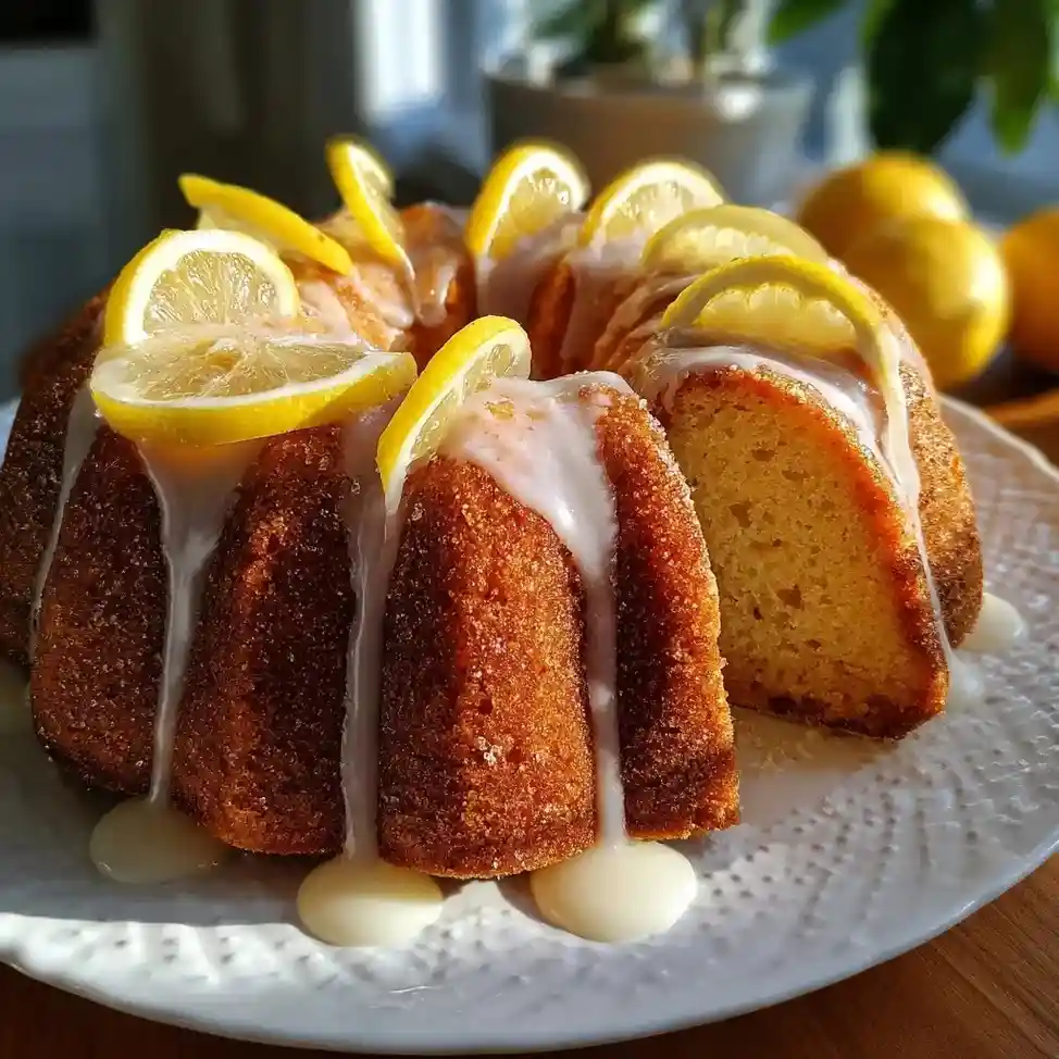 Vanilla bundt cake made from cake mix