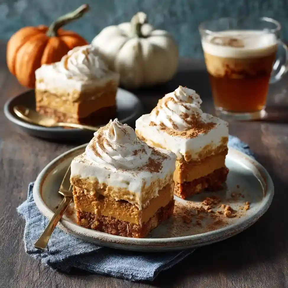 A warm and inviting setup of classic pumpkin spice dessert ingredients creamy butter, milk, cinnamon, nutmeg, flour, and fresh pumpkins ready for baking magic.
