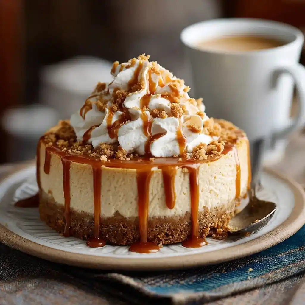  Pumpkin Spice Desserts topped with whipped cream, caramel drizzle, and cookie crumbs.